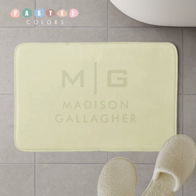 Fast mjukt ljus Pastell gulgrön färg Badrumsmatta (Solid Soft Light Pastel Lemon Green Yellow Color Bath Mat
)