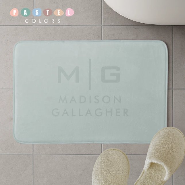 Fast mjukt ljus Pastell Sage Mossgrön färg Badrumsmatta (Solid Soft Light Pastel Sage Moss Green Color Bath Mat
)