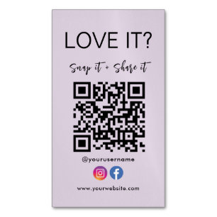 Fäst och Qr-kod Facebook Instagram Magnetiska Visitkort
