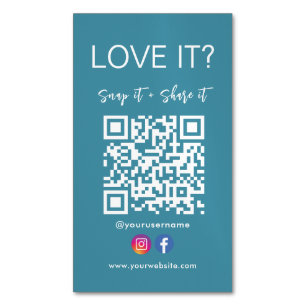 Fäst och Qr-kod Facebook Instagram Magnetiska Visitkort
