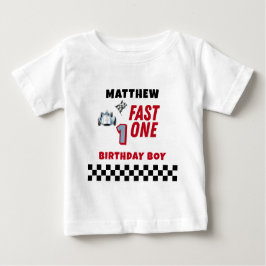 Fast One 1st birthday Boy Racing Car  T Shirt