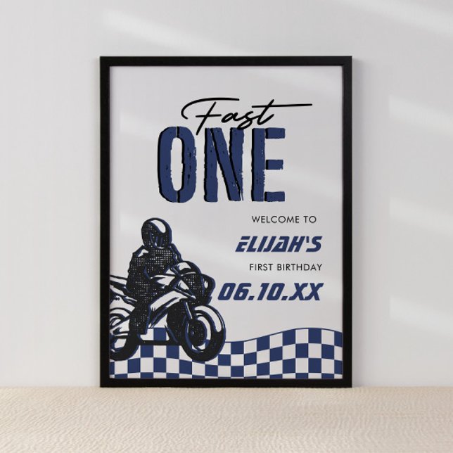 Fast One Boys 1st Dirt Bike Birthday Poster (Skapare uppladdad)