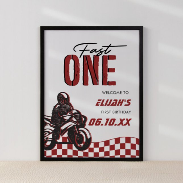 Fast One Boys 1st Dirt Bike Birthday Poster (Skapare uppladdad)