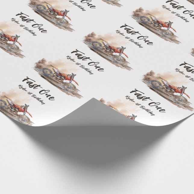 Fast One Little Racer First Birthday Presentpapper (Hörn)