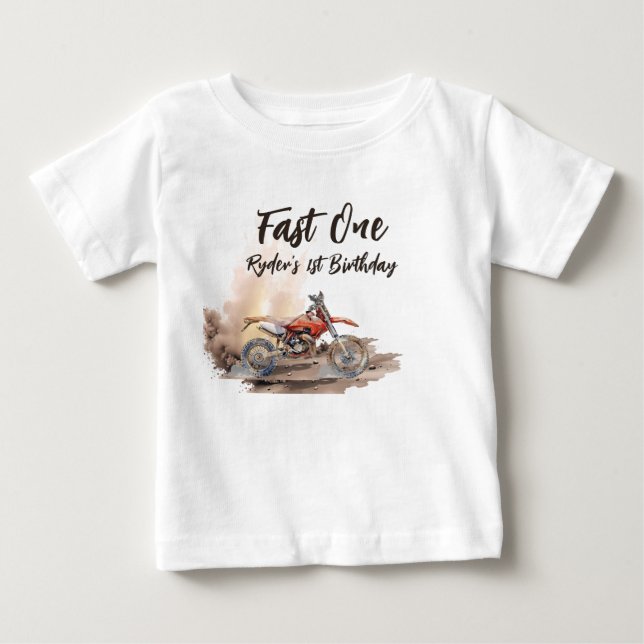 Fast One Little Racer First Birthday T Shirt (Framsida)