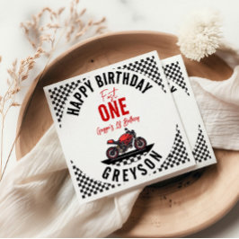 Fast One Race Motorcycle 1st Birthday Party Pappersservett