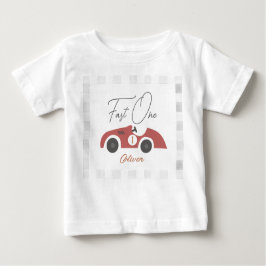 Fast One Red Race Car Boy 1st Birthday T Shirt