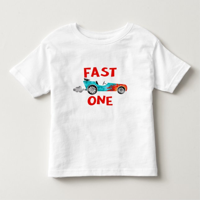 FAST ONE tävling-bilpojken svänger 1 T Shirt (Framsida)