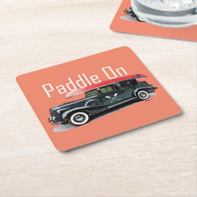 Fäst på klassisk bildesign - Underlägg fyrkant Papper Kvadrat (Vinklad)