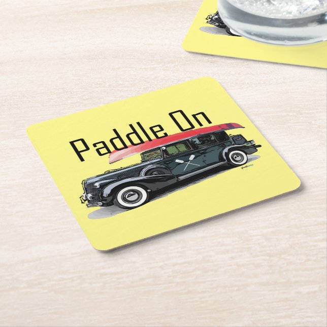 Fäst på klassisk bildesign - Underlägg fyrkant Papper Kvadrat (Vinklad)