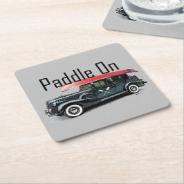 Fäst på klassisk bildesign - Underlägg fyrkant Papper Kvadrat