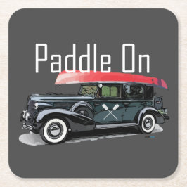 Fäst på klassisk bildesign - Underlägg fyrkant Papper Kvadrat