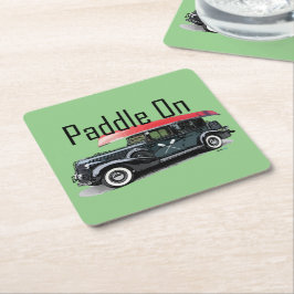 Fäst på klassisk bildesign - Underlägg fyrkant Papper Kvadrat