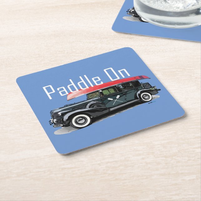 Fäst på klassisk bildesign - Underlägg fyrkant Papper Kvadrat (Vinklad)