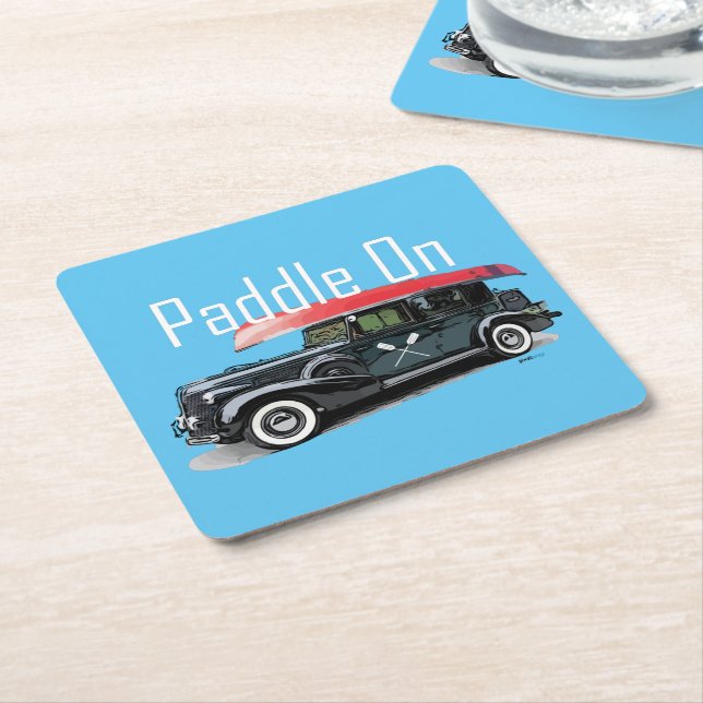 Fäst på klassisk bildesign - Underlägg fyrkant Papper Kvadrat (Vinklad)