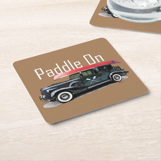 Fäst på klassisk bildesign - Underlägg fyrkant Papper Kvadrat (Vinklad)