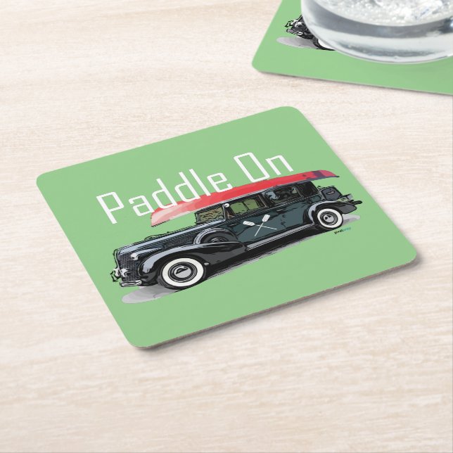 Fäst på klassisk bildesign - Underlägg fyrkant Papper Kvadrat (Vinklad)