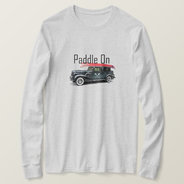 Fäst på klassiskt bilmönster - grundläggande Långä T Shirt (Design framsida)