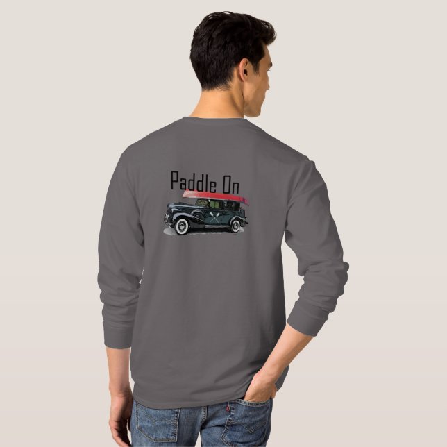 Fäst på klassiskt bilmönster - grundläggande Långä T Shirt (Hel baksida)