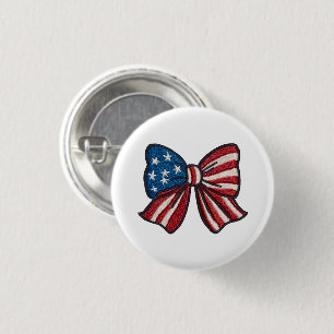 🎀 Fäst på Patriotism – USA Flagga Bow Knapp 🇺