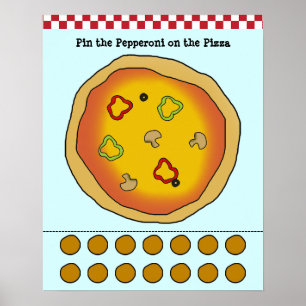 Fäst Pepperoni på Pizza-spelet Poster