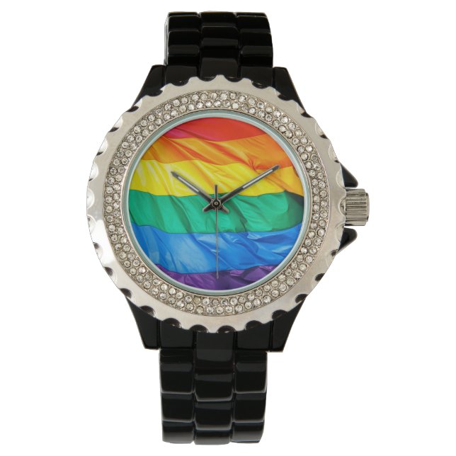 Fast Pride - Flagga Closeup Gay pride Armbandsur (Framsida)
