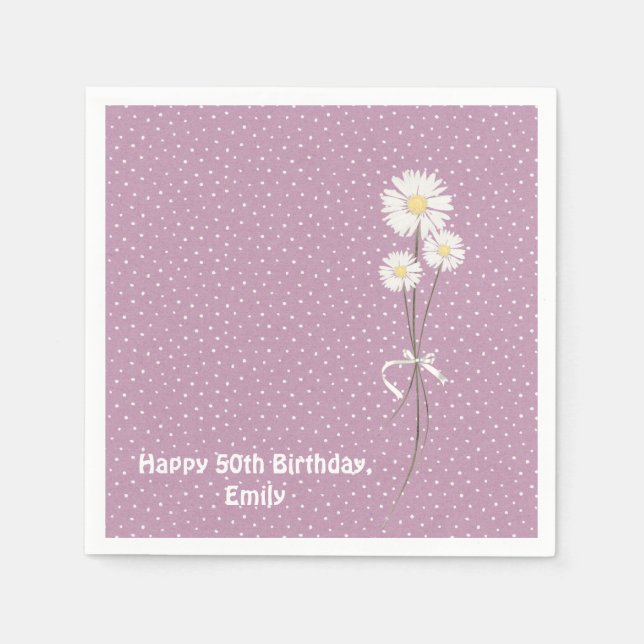 Fäst punktdesign med daisy bouquet pappersservett (Framsidan)