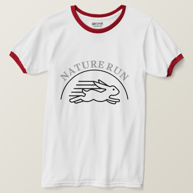 Fast Running Rabbit Minimalist Wildlife Illustrati T Shirt (Design framsida)