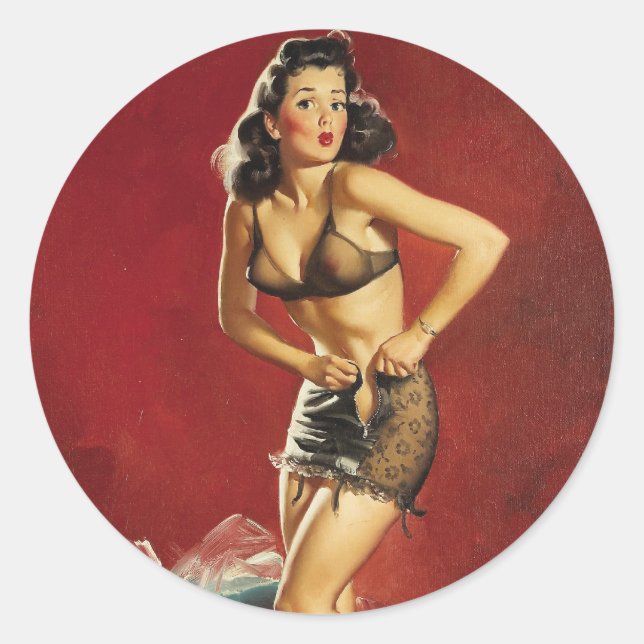 Fäst stift upp runt klistermärke (Framsida)