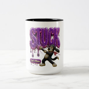 Fast Stuck Kan Inte Röra Roligt Sarksatisk Kaffe Två-Tonad Mugg