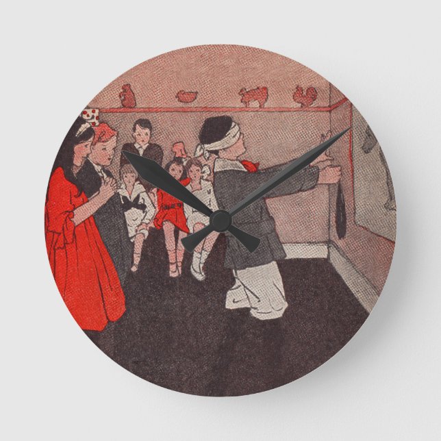 Fäst svan Donkey Rund Klocka (Framsida)