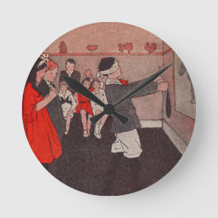 Fäst svan Donkey Rund Klocka