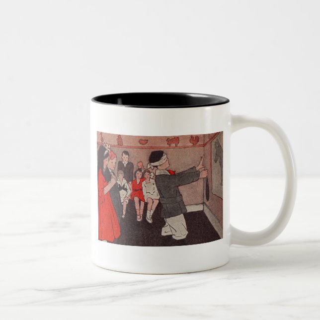 Fäst svansen Åsna Vintage Barn Två-Tonad Mugg (Höger)