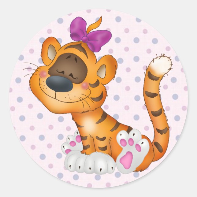 Fäst/Tiger Runt Klistermärke (Framsida)