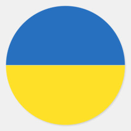 Fast Ukraina Flagga Färg Runt Klistermärke