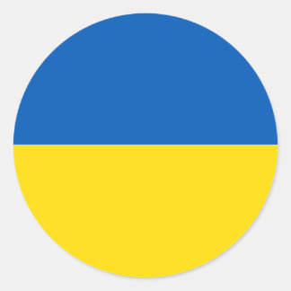 Fast Ukraina Flagga Färg Runt Klistermärke
