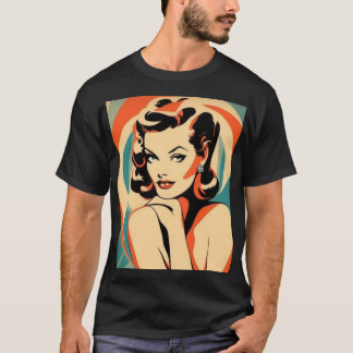 Fäst upp Art Deco-popkonst T-shirt för honom