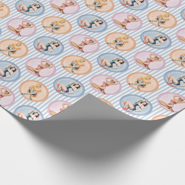 Fäst upp Dam - Pinup för omvärderingsmodeller Presentpapper (Hörn)