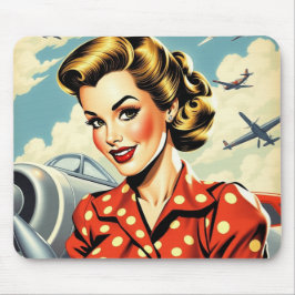 Fäst upp Girl WW2 Mousepad Musmatta