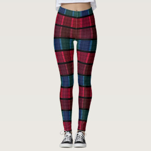 Fäst, vackert plaid, flerfärgat plaid,tartan leggings