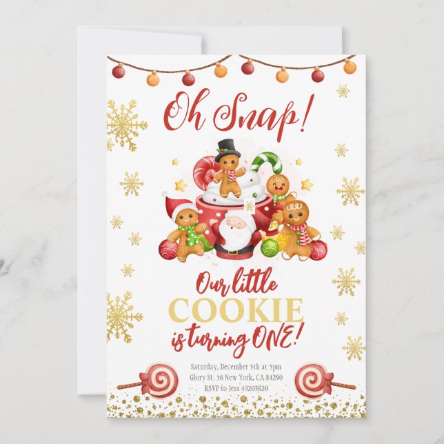 Fäst vår lilla kaka på födelsedagsinbjudan inbjudningar (Framsida)