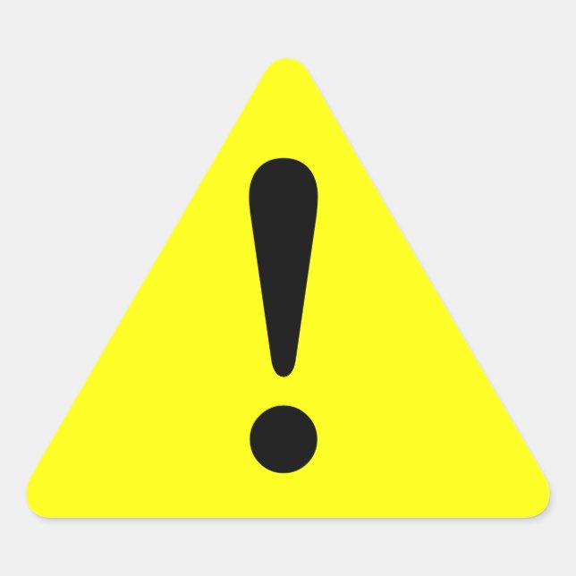 Fäst Varningsmärke Exklamation Equipment Work Triangelformat Klistermärke (Framsida)