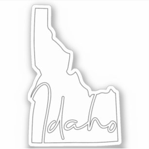 Fast vit statliga Idaho Klistermärken
