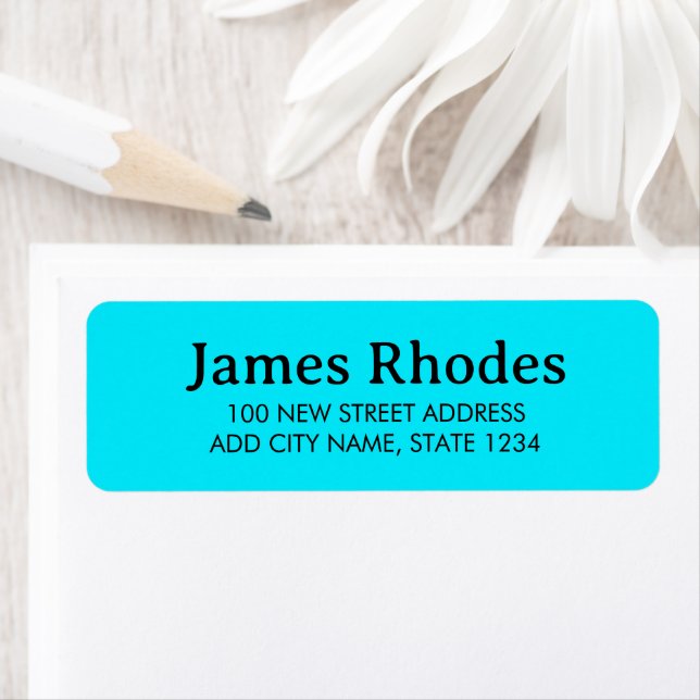 Fasta blå minimalister returadress etikett (Insitu)