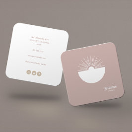 Fasta "dammiga " Retro Sunset Fyrkantigt Visitkort