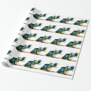 Fasta den enorma speedwaymotorcykeln presentpapper