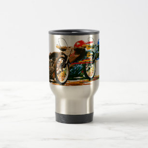Fasta den enorma speedwaymotorcykeln resemugg