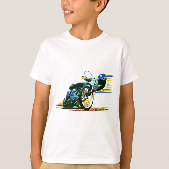 Fasta den enorma speedwaymotorcykeln t-shirt (Framsida)