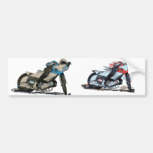 Fasta den röda speedwaymotorcykeln bildekal