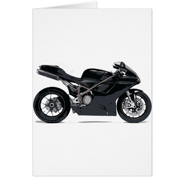 Fasta den svart motorcykeln hälsningskort (Framsidan)